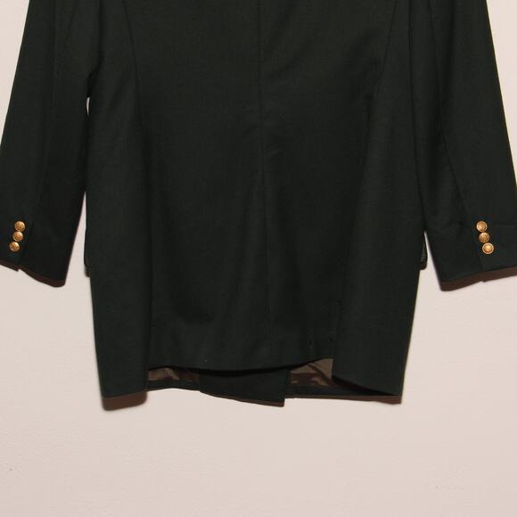 Vintage Valerie Stevens Green Long Wool Blazer Size 12 Double Breasted - Picture 7 of 10